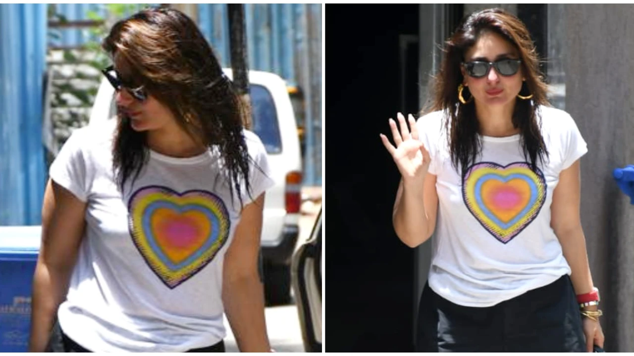 Kareena Kapoor's tee and Jaded London pants prove love lies in prints this season; Take style notes Kareena Kapoor Khan, celebrity style, Bollywood, OOTD, handbags, fashion