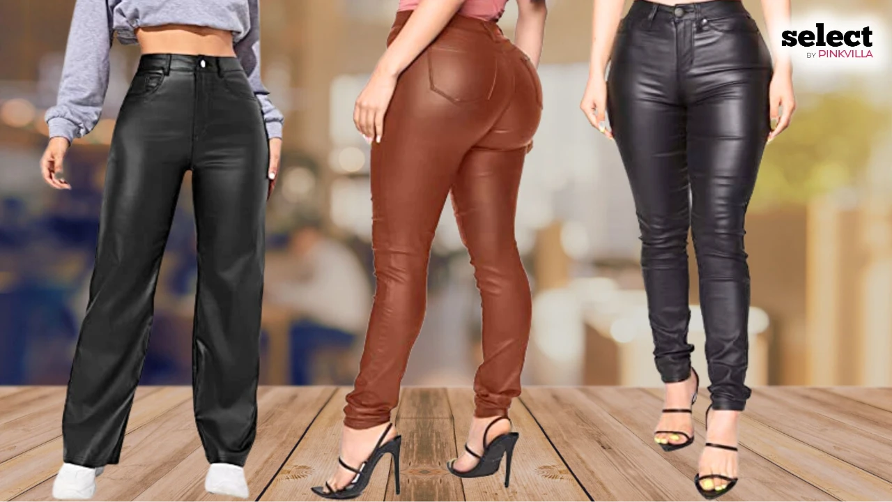 Zhiliheng High Waist Leather Pants Women Ladies Sexy Faux Leather Trousers  Woman Pencil PantsBlack38  Amazonin Fashion