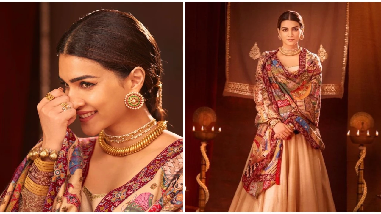 Kriti Sanon's Sukriti and Aakriti Anarkali, Kalamkari shawl are a story-rich  customized outfit | PINKVILLA