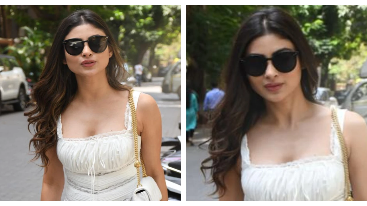 Mouni Roy dazzles in a white dress with a Chanel Mini Flap Bag; mouni-roy-chanel-bag-white-dress-bollywood-fashion