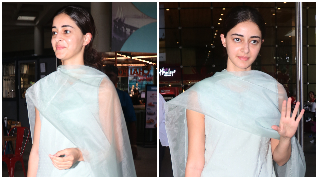 Bộ khung dệt Kurta của Ananya Panday có màu xanh lam rất đẹp và giá cả phải chăng;  Kiểm tra nó ra 