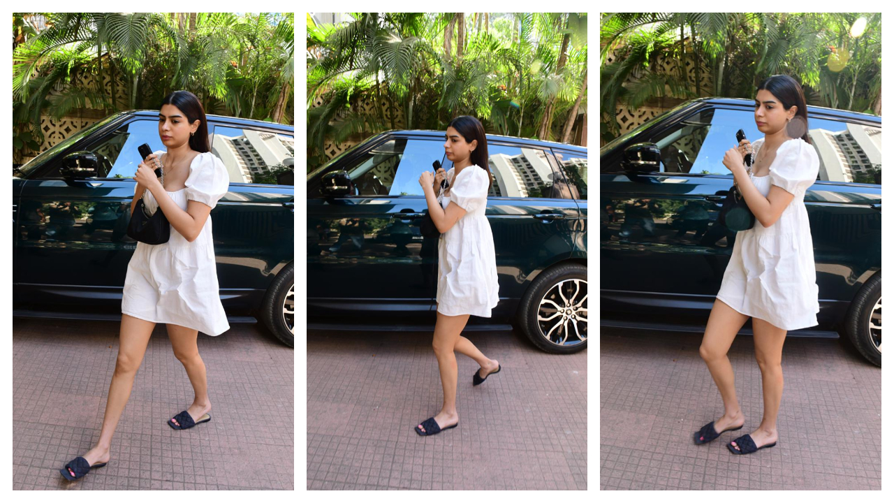 Khushi Kapoor đưa ra những mục tiêu mùa hè khi cô ấy kết hợp một chiếc váy trắng với Rs.  Túi Prada 1.6L