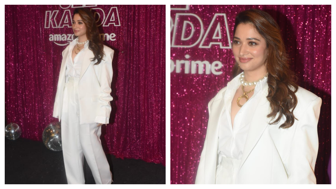 Tamannaah Bhatia đi thẩm mỹ trang trọng trong chiếc quần trắng cho buổi ra mắt trailer 'Jee Karda'