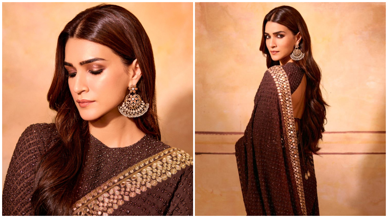 Kriti Sanon rạng ngời trong bộ saree tráng gương Arpita Mehta hoàn hảo cho một buổi tối mùa hè lung linh 