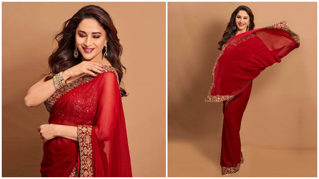 Madhuri Dixit lung linh trong bộ sari Arpita Mehta, đây là lựa chọn tuyệt vời nhất cho đám cưới mùa hè của bạn