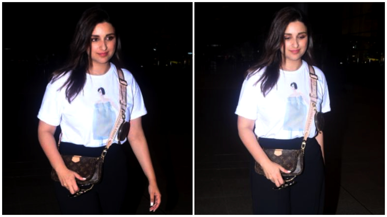 Chiếc áo phông Zara của Parineeti Chopra dưới 2 nghìn Rs được tạo kiểu với chiếc túi nhiều túi của Louis Vuitton thật tuyệt 