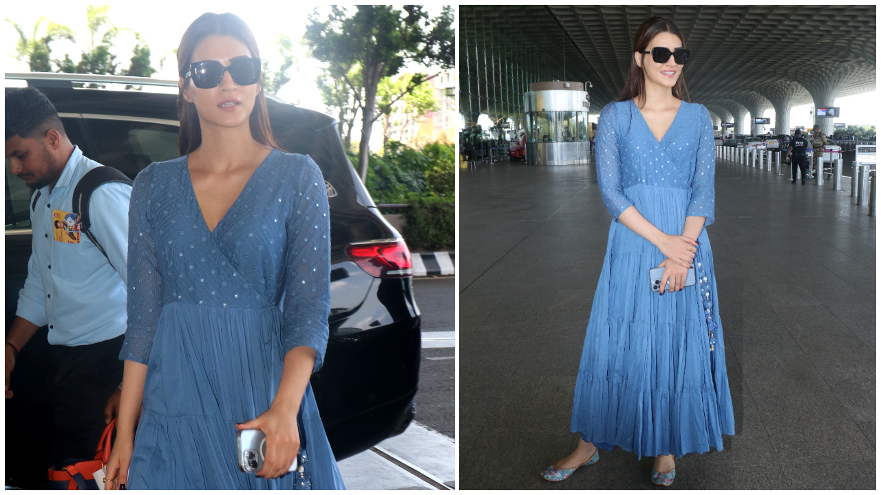 Kriti Sanon’s blue The Neh Store Anarkali set is perfect combination of comfort and style on Summer mornings 