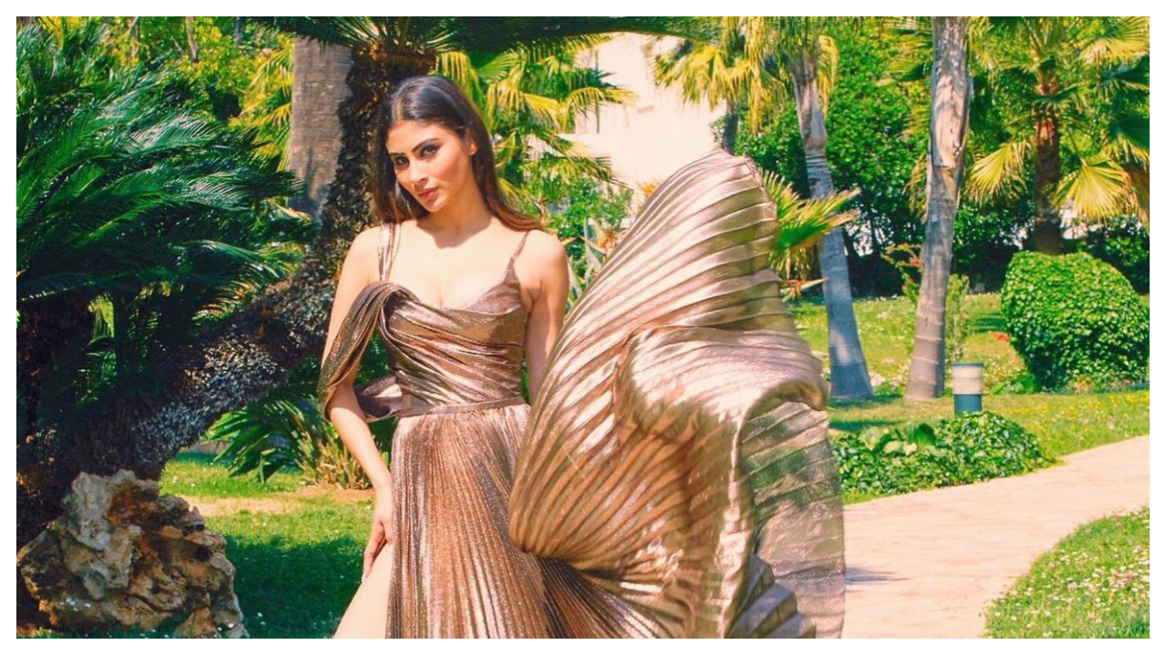 Mouni Roy looks bewitching in a metallic gown by Yara Shoemaker’s Fovari 