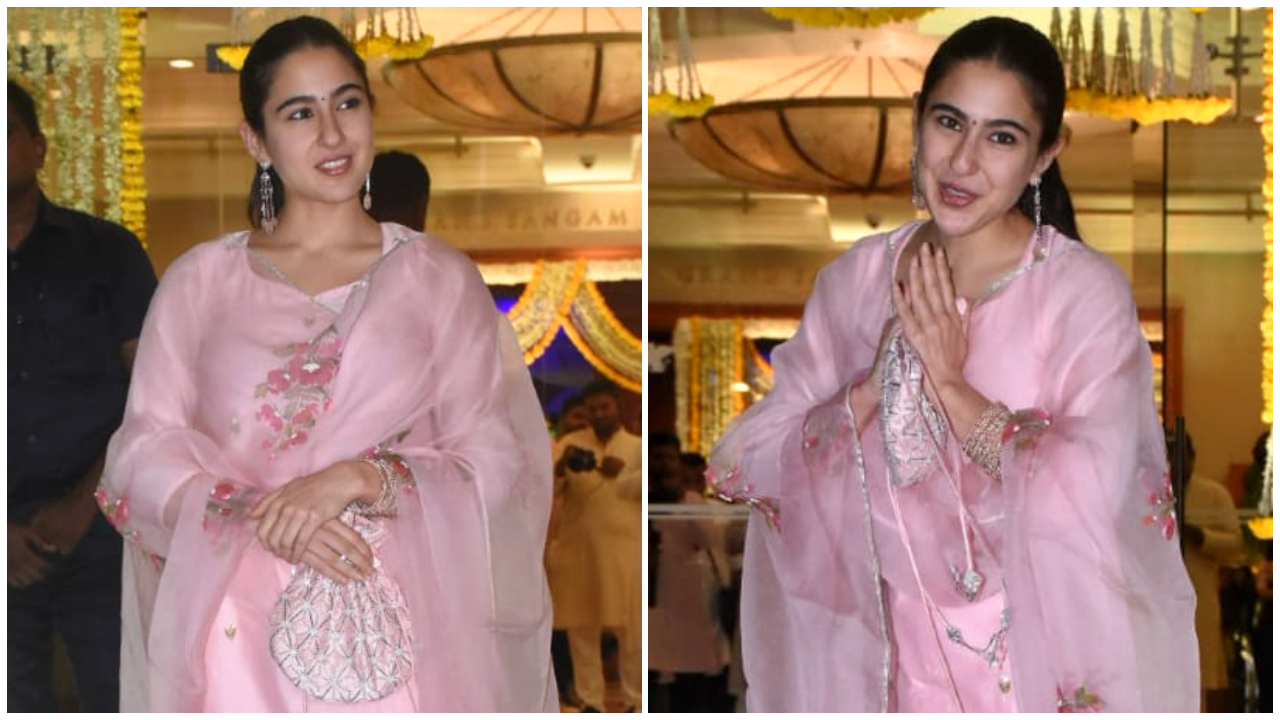 Sara Ali Khan's Muksweta custom kurta suit is pink and perfectly striking |  PINKVILLA