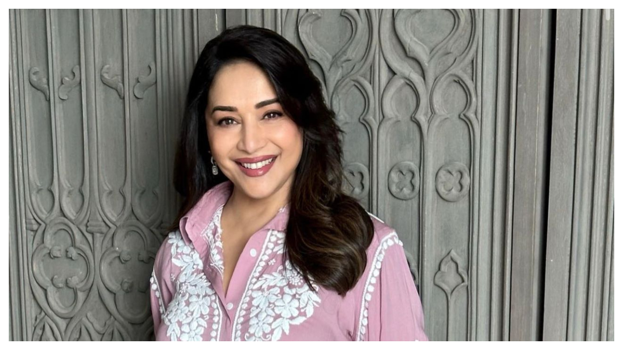 Madhuri Dixit sets up a new standard of grace and elegance in an under Rs 3K pastel pink kurti | PINKVILLA