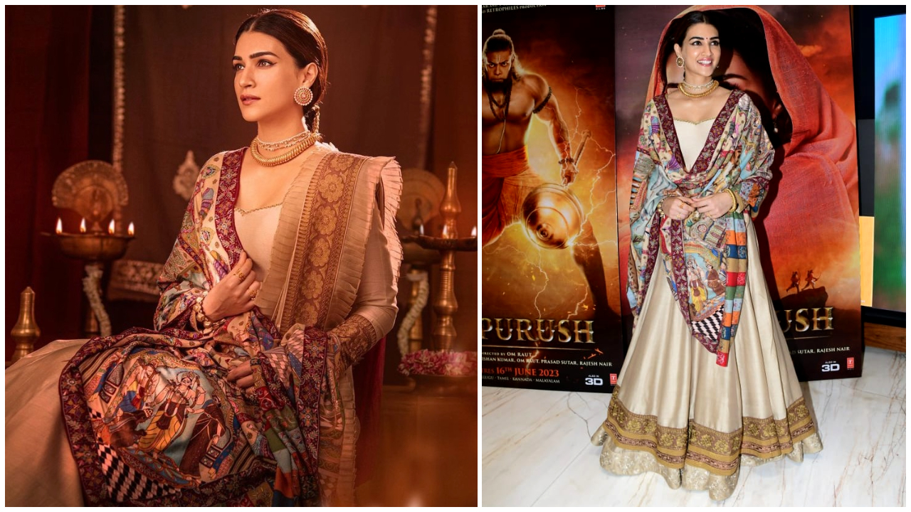 Khăn choàng Sukriti và Aakriti Anarkali, Kalamkari Kriti Sanon là một bộ trang phục tùy chỉnh giàu câu chuyện