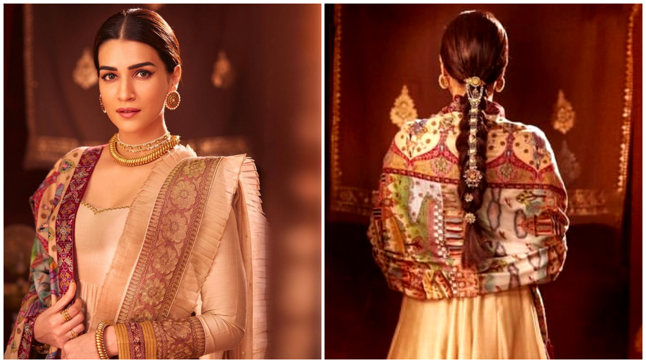 Kriti Sanon's Sukriti and Aakriti Anarkali, Kalamkari shawl are a story-rich  customized outfit | PINKVILLA