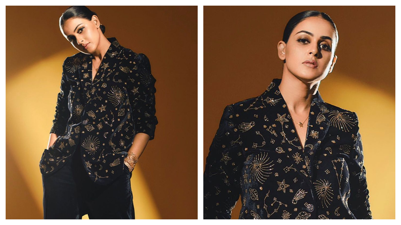 Genelia D'souza looks ethereal in Eiza by Kaaj's constellation-inspired  power pantsuit | PINKVILLA