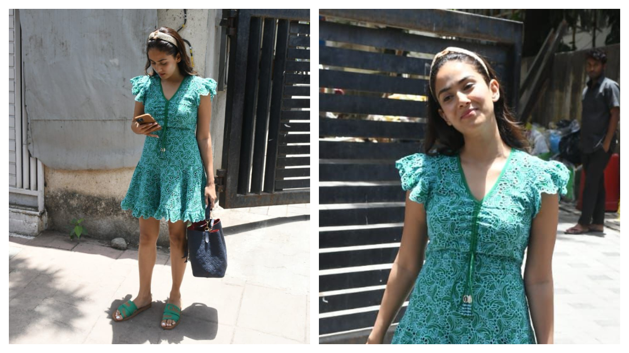 Mira Rajput pairs an adorable blue-green sundress with Louis Vuitton bag  worth Rs 2.71 Lakhs; PICS inside