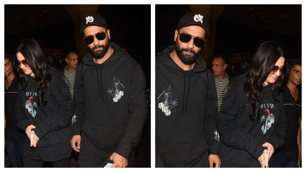 Katrina Kaif và Vicky Kaushal đặt mục tiêu cho cặp đôi bằng cách kết đôi trong chiếc áo hoodie đen của All Saints