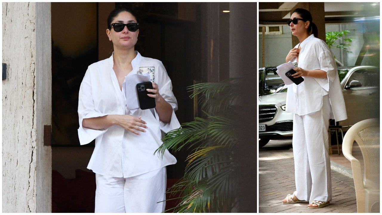 Kareena Kapoor stylishly spices up a co-ordinated outfit with Fizzy Goblet  sliders worth under Rs 4K | PINKVILLA