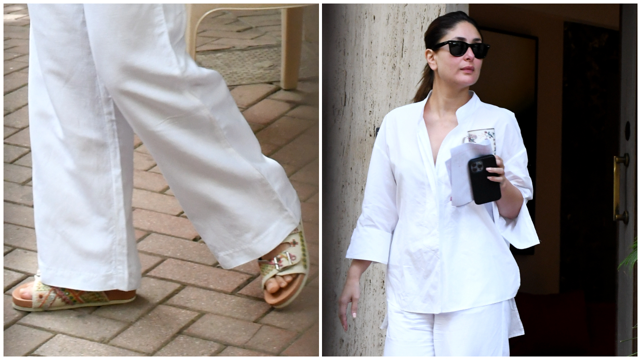 Kareena Kapoor stylishly spices up a co-ordinated outfit with Fizzy Goblet  sliders worth under Rs 4K | PINKVILLA