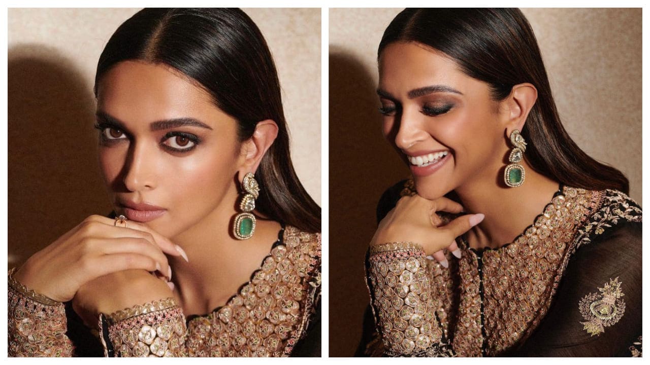 Deepika Padukone trông như sự thanh lịch được nhân cách hóa trong bộ đồng phục màu đen quyến rũ của Anamika Khanna
