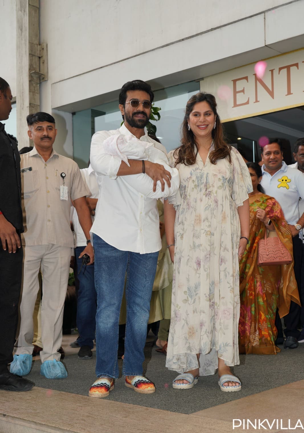 First Photos of Ram Charan-Upasana's baby girl: RRR star seen carrying  newborn in arms after wife's discharge | PINKVILLA