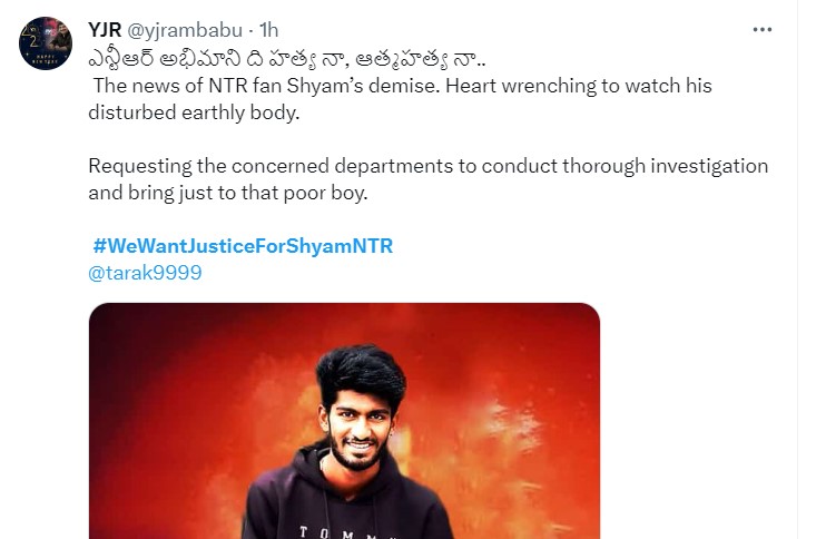 Thông tin fan cứng của Jr NTR Shyam qua đời