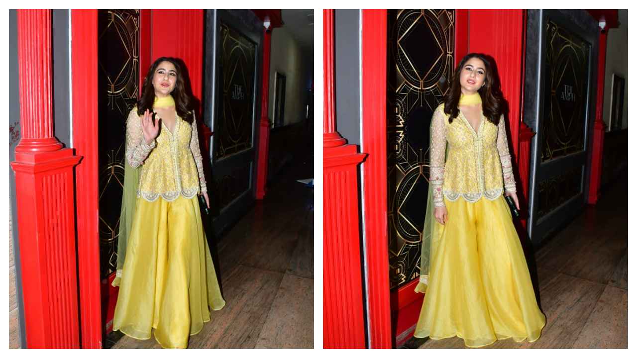 Sara Ali Khan tỏa ra sự tích cực trong chiếc sharara màu vàng của Ridhi Mehra có giá trị như một quả bom;  Biết giá