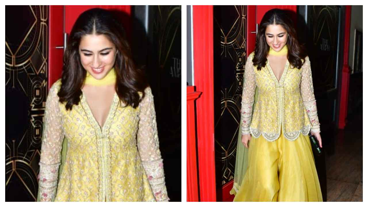 Sara Ali Khan tỏa ra sự tích cực trong chiếc sharara màu vàng của Ridhi Mehra có giá trị như một quả bom;  Biết giá