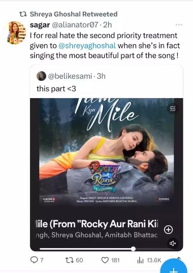 Retweeted Shreya Ghoshal