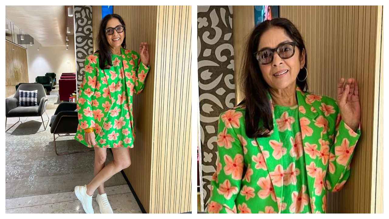 Neena Gupta looks funky in parrot green outfit from House Of Masaba, perfect  for evening with the girls | PINKVILLA
