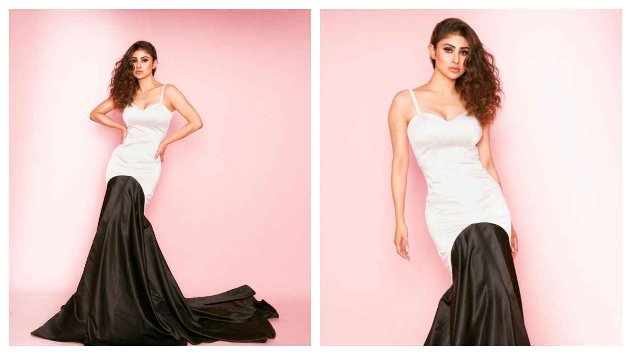 Mouni Roy embraces true luxury in black-and-white fishtail gown by Manika  Nanda | PINKVILLA