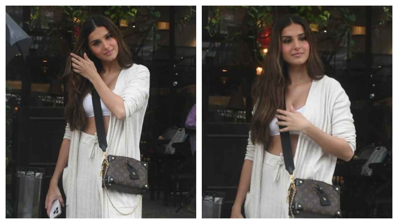 Tara Sutaria rocks white casual ribbed co-ord set with Louis Vuitton bag  that costs a BOMB; Find out its price