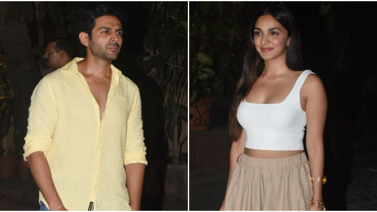 Kiara Advani-Kartik Aaryan arrive at Sajid Nadiadwala's place to celebrate Satyaprem Ki Katha trailer success Kiara Advani-Kartik Aaryan arrive at Sajid Nadiadwala's place to celebrate Satyaprem Ki Katha trailer success