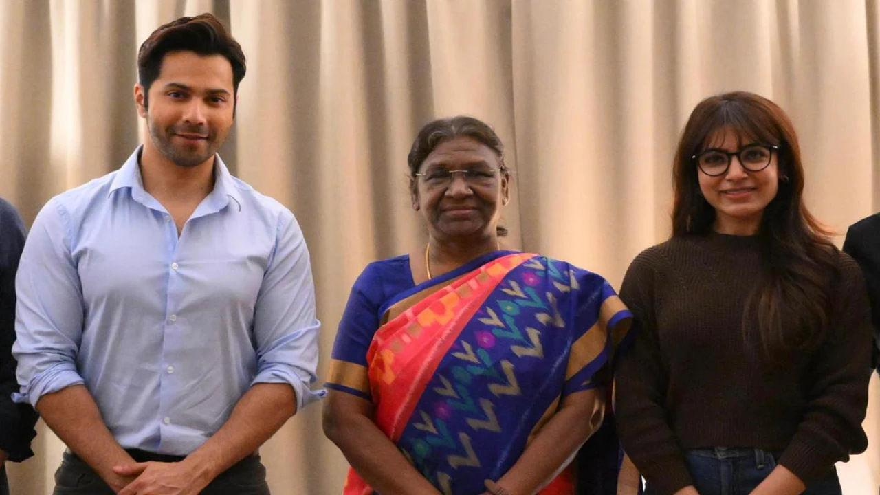 Varun Dhawan and Samantha pose with President Droupadi Murmu in Serbia amid Citadel shoot; See PICS Varun Dhawan and Samantha pose with President Droupadi Murmu in Serbia amid Citadel shoot; See PICS