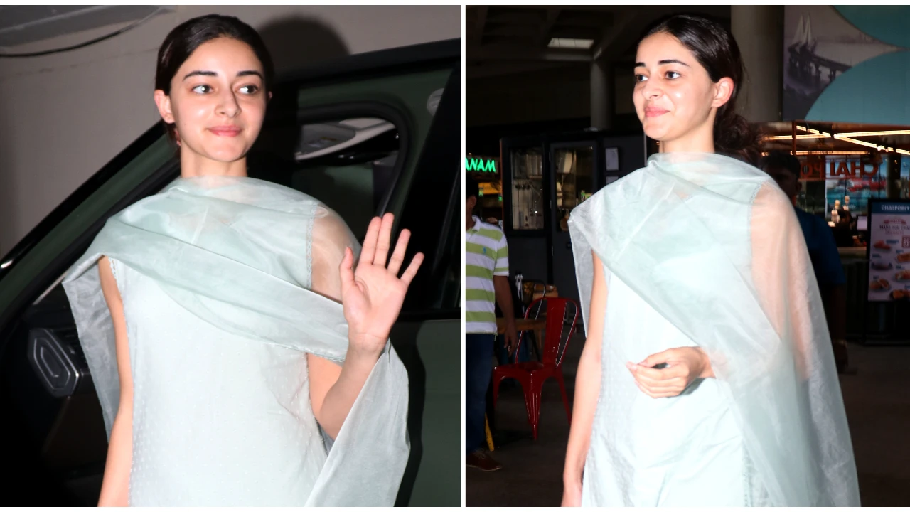 Ananya Panday's The Loom kurta set looks gorgeously blue and bears an affordable price tag; Check it out Ananya Panday, airport look, celebrity style, Bollywood, kurtas, fashion
