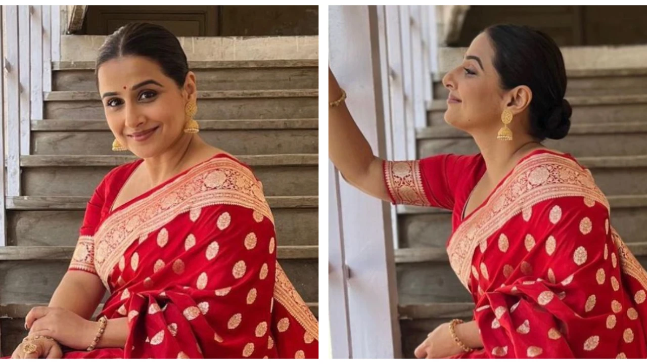 Vidya Balan pays homage to 'Parineeta' in affordable red saree from Silk  Mark India | PINKVILLA