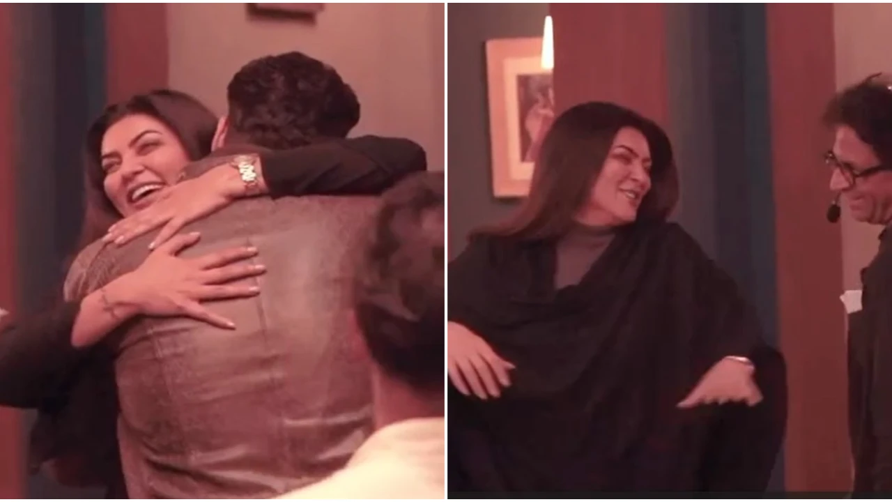Sushmita Sen hugs Sikandar Kher, breaks into happy dance on last day shoot of Aarya 3-WATCH