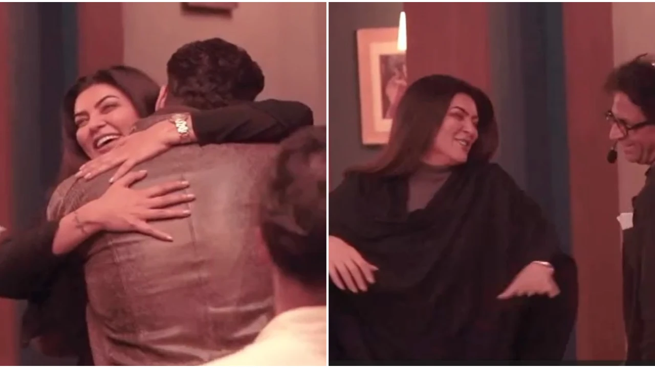Sushmita Sen hugs Sikandar Kher, breaks into happy dance on last day shoot of Aarya 3-WATCH Sushmita Sen hugs Sikandar Kher, breaks into happy dance on last day shoot of Aarya 3-WATCH