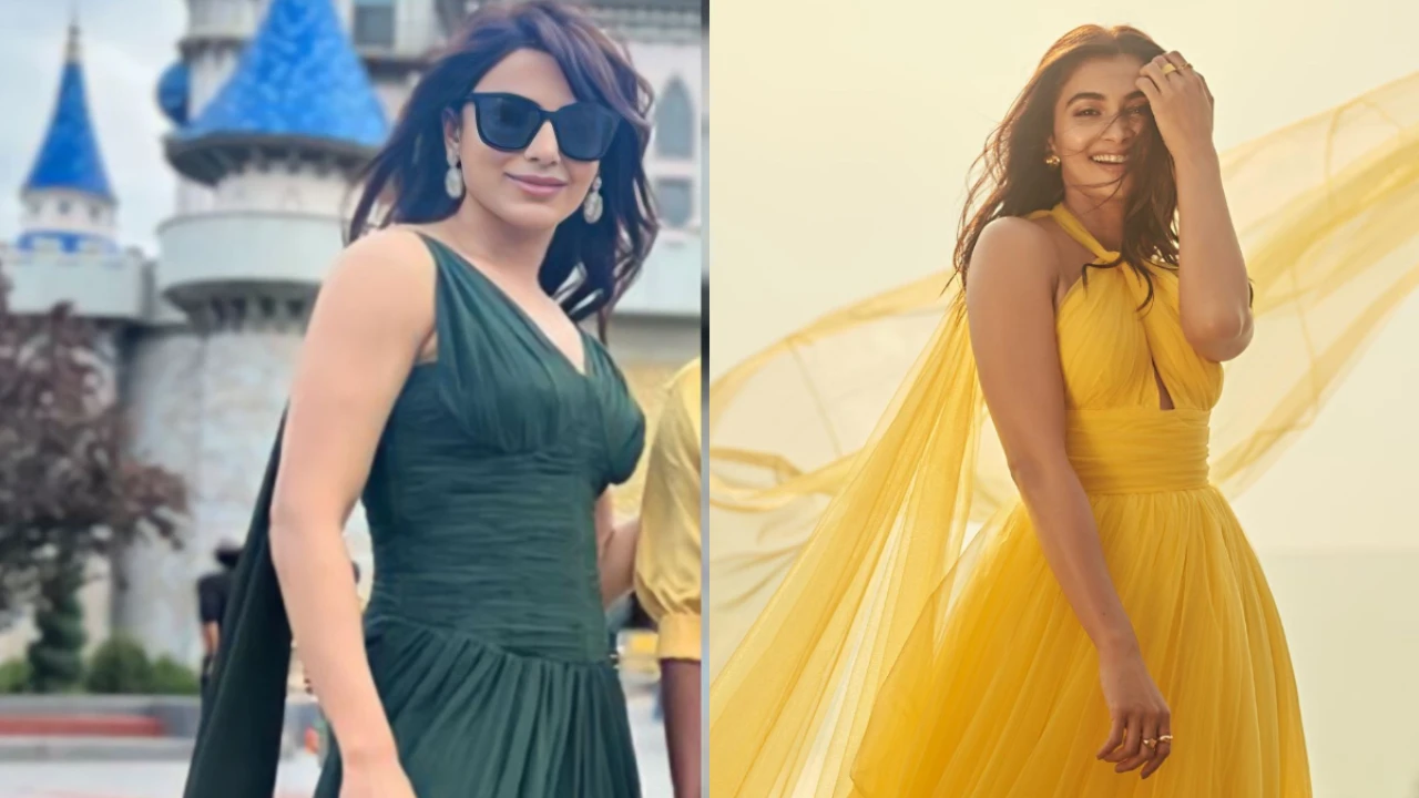 Fashion Face Off: Samantha Ruth Prabhu or Pooja Hegde; Who wore Gauri and Nainika cape gown better? (PC: Pooja Instagram, Twitter) Pooja Hegde Instagram
