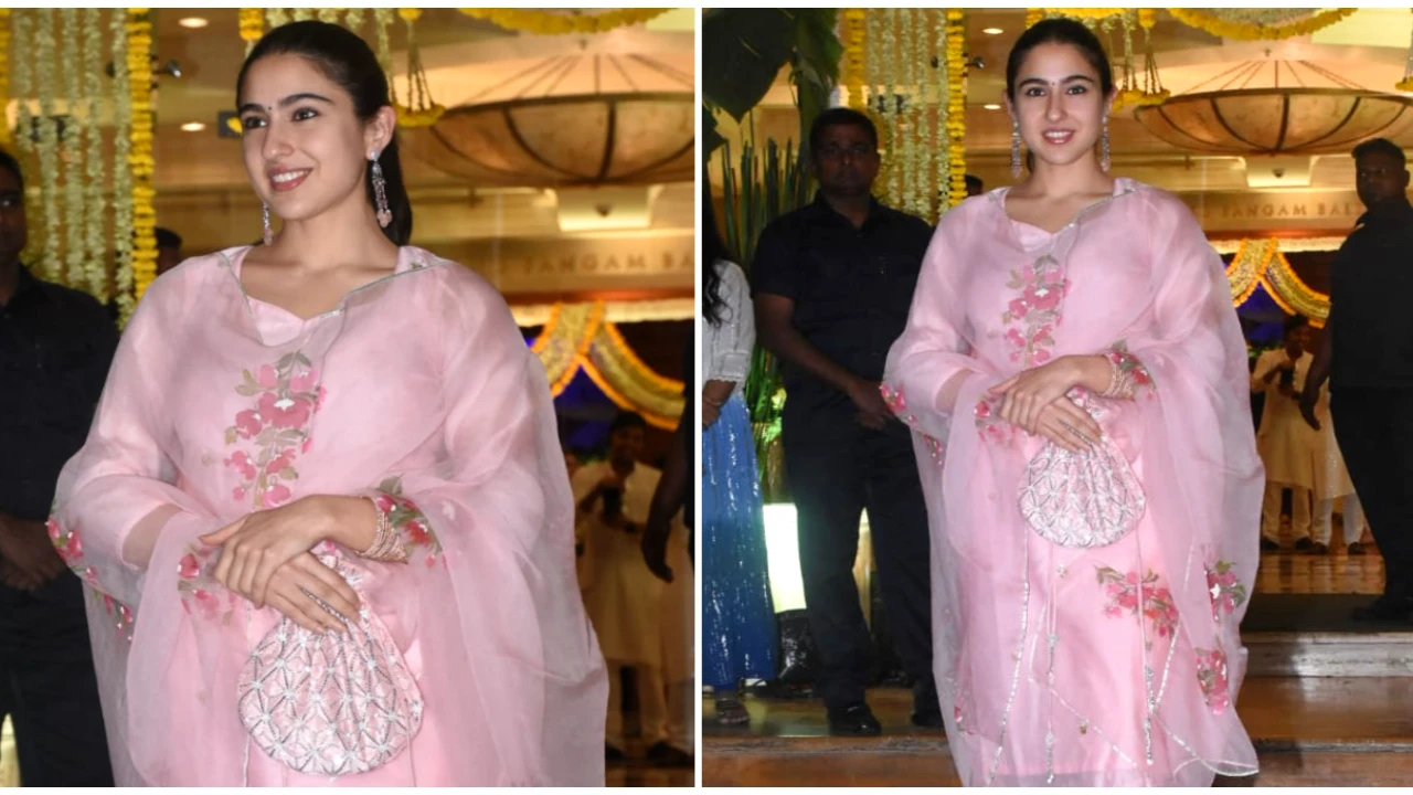 Sara Ali Khan's Muksweta custom kurta suit is pink and perfectly striking |  PINKVILLA