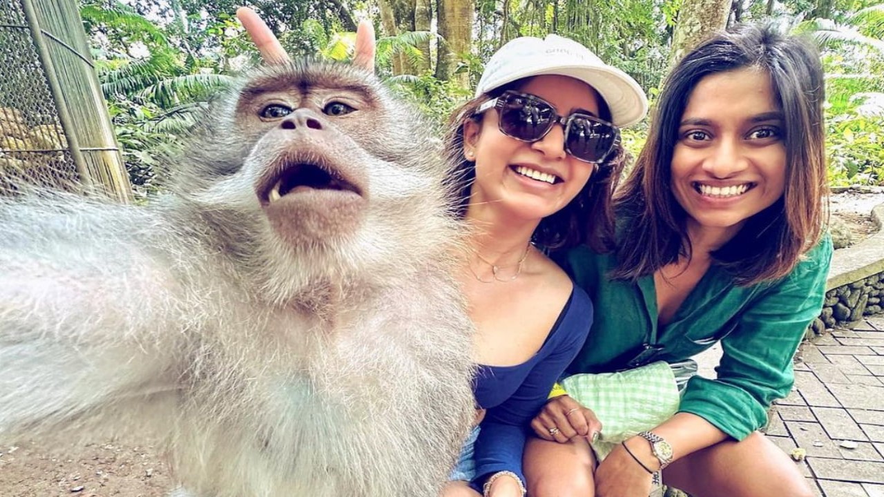 Samantha Ruth Prabhu tours around Ubud Monkey Forest on Bali vacay; Takes goofy selfies with them (PC: Samantha Instagram) Samantha Instagram