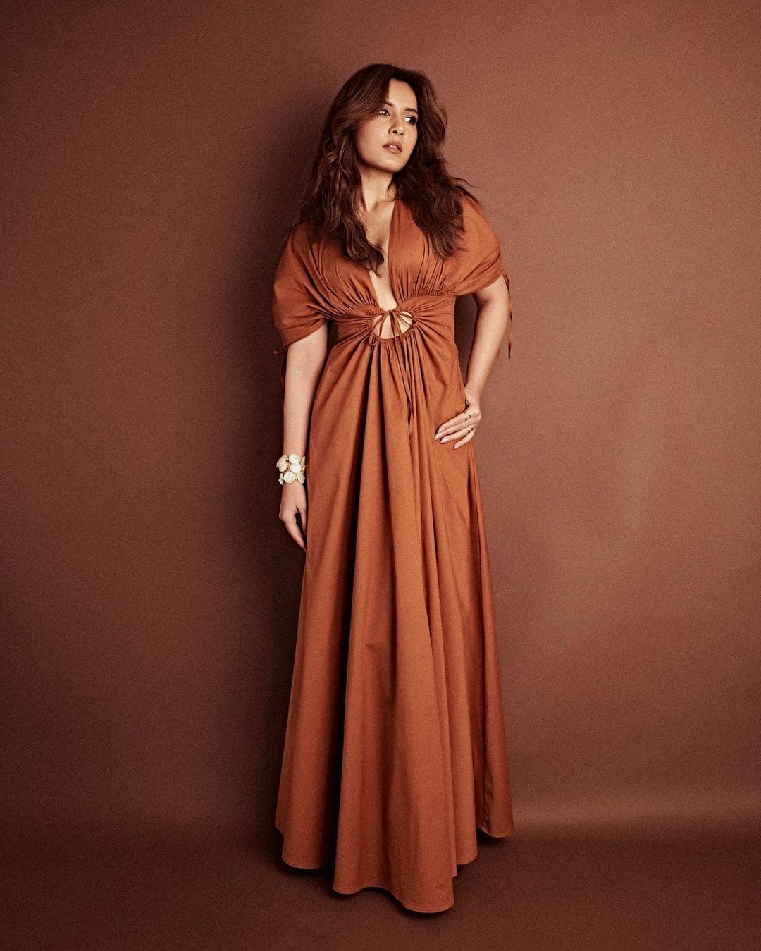 Raashii Khanna brown gown 