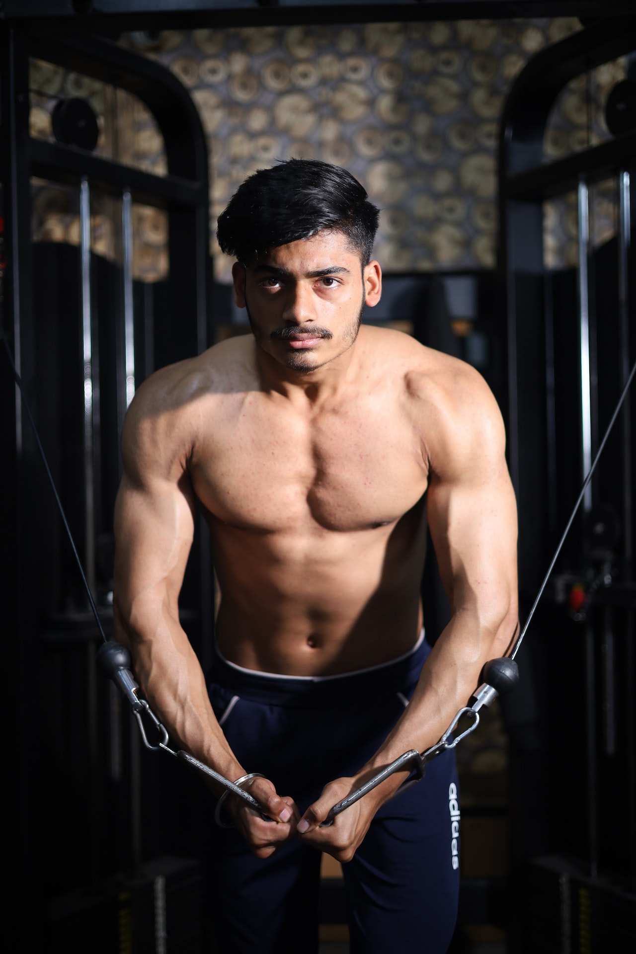 Upper Chest Cable Fly – Standing High Pulley