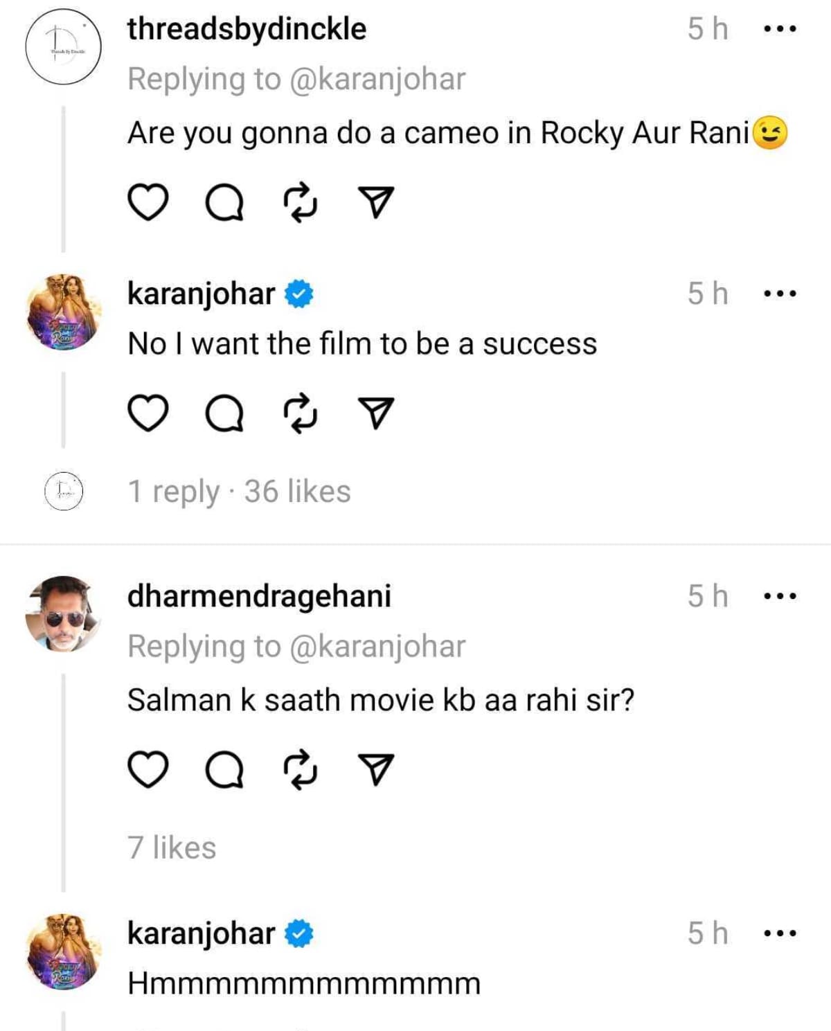 Karan Johar via Threads