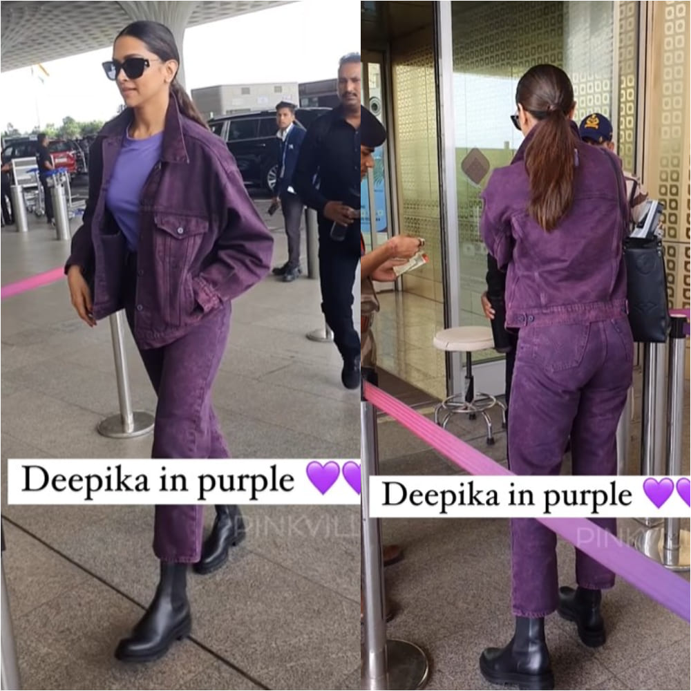 Deepika Padukone proves to be bravely fashionable as she opts for an all-purple  airport look; Yay or Nay? | PINKVILLA