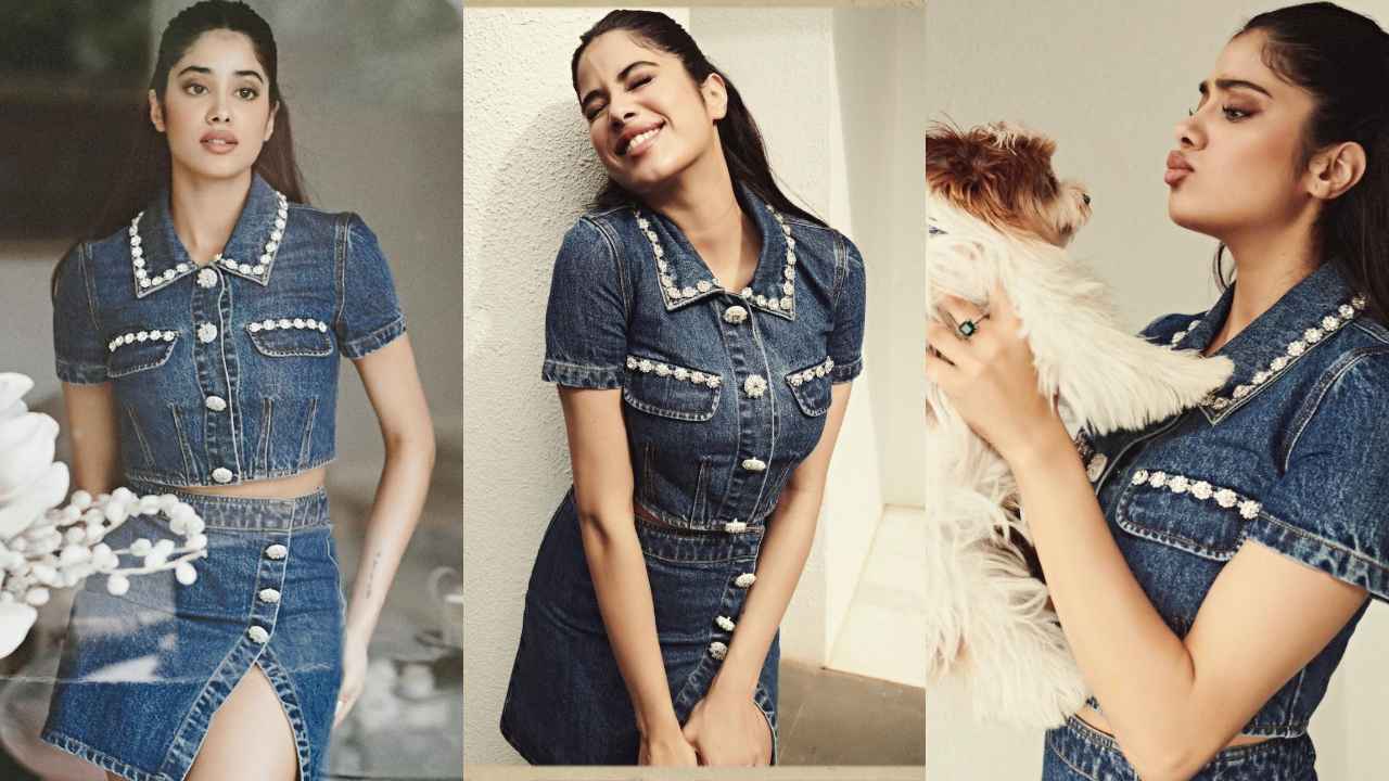 Janhvi Kapoor looks incredible in all-denim outfit from the shelves of Self-Potrait;  Can you guess its price? | PINKVILLA