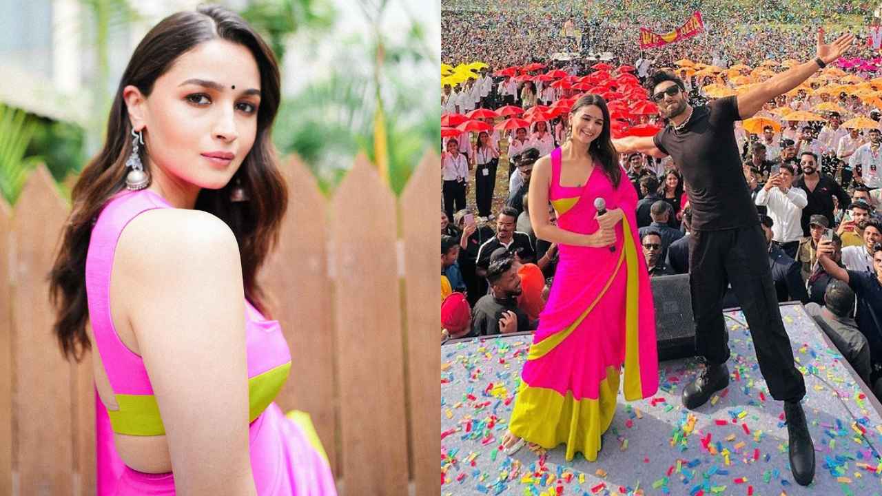 Alia Bhatt flaunts her love for colorful sarees with modern twist in vibrant  drape designed by Manish Malhotra | PINKVILLA