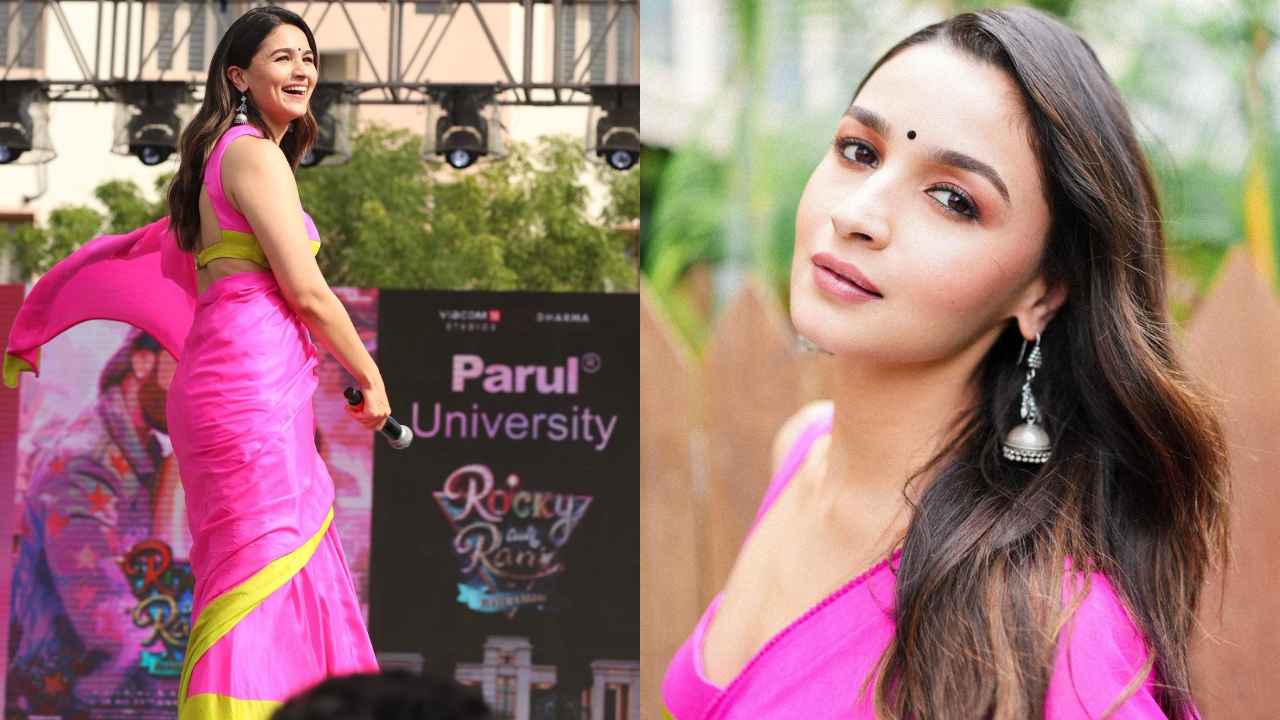 Alia Bhatt flaunts her love for colorful sarees with modern twist in vibrant  drape designed by Manish Malhotra | PINKVILLA
