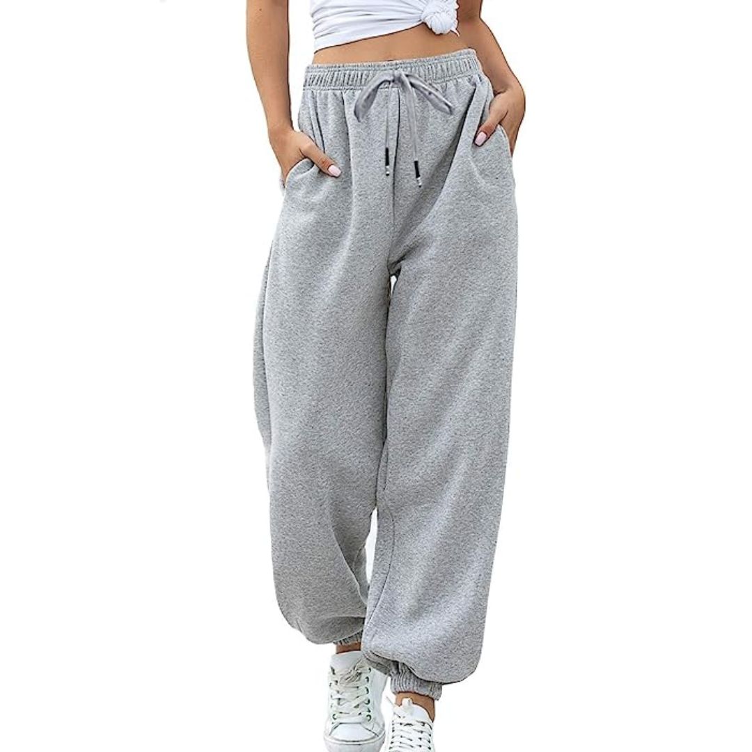  Women Casual Baggy Fleece Sweatpant High Waisted Joggers Pants Thermal  Cinch Bottom Bottoms Warm Straight Leg Trousers Purple : Clothing, Shoes &  Jewelry