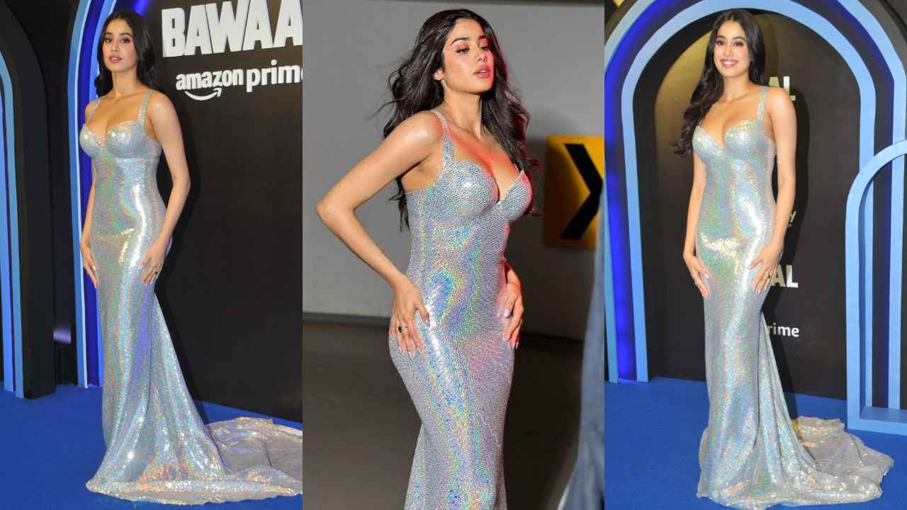 Janhvi Kapoor looks like a modern-day queen in holographic custom vintage  gown by Marc Bouwer | PINKVILLA