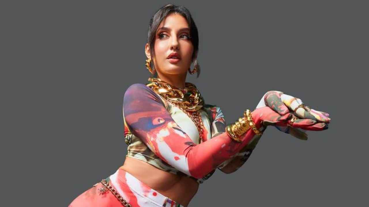 Nora Fatehi embodies art-meets-fashion mood with a colorful co-ord set from Heuman and thigh-high boots | PINKVILLA