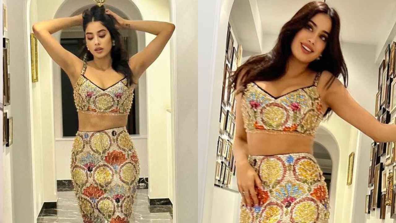 Janhvi Kapoor sets new standards of hotness in embellished multi-colored co-ord set by Manish Malhotra